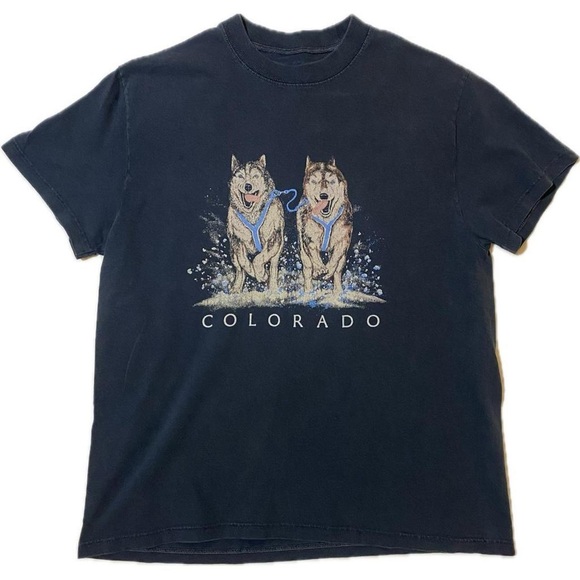 Vintage Tops - Vintage graphic Brandy Melville Colorado Husky Dogs graphic tee